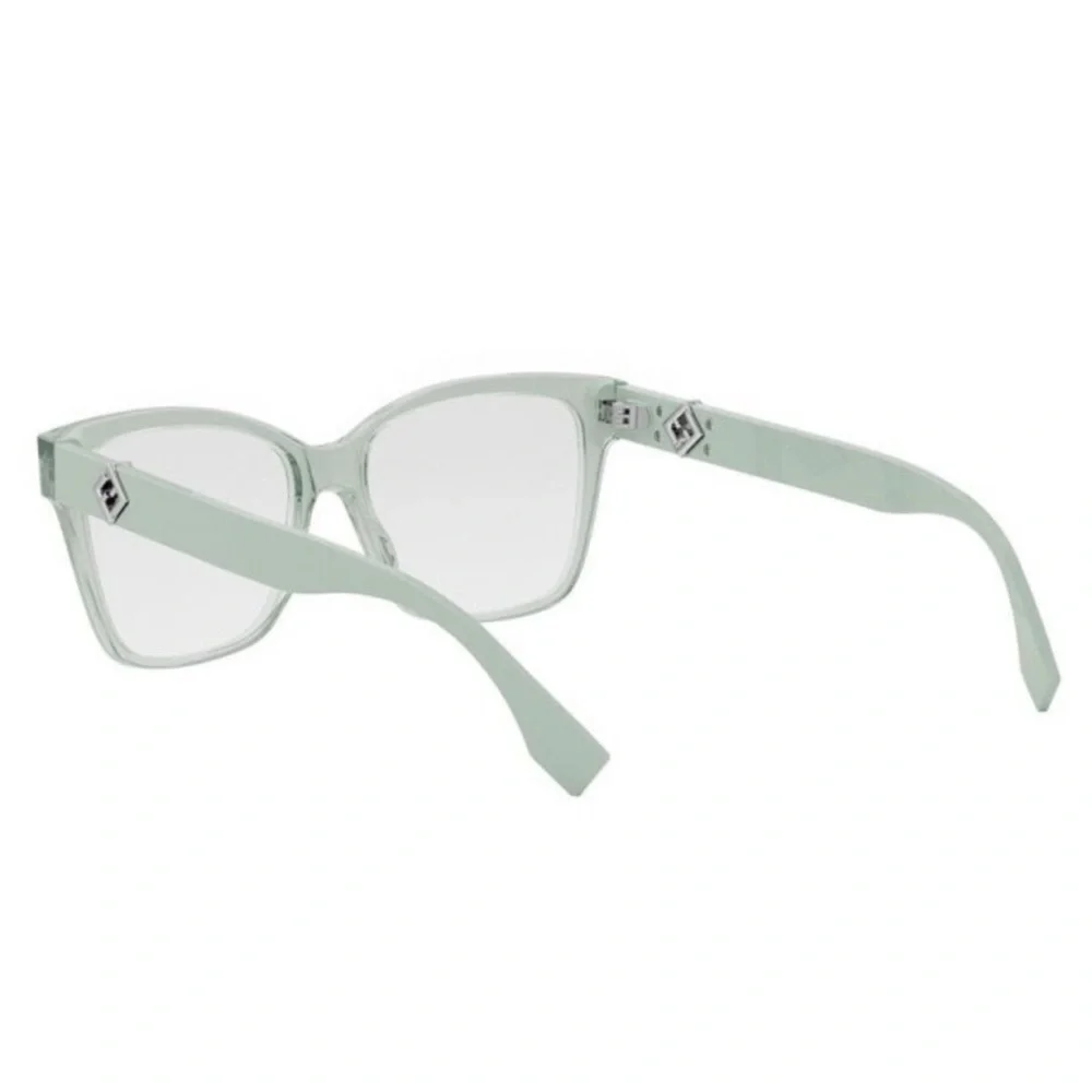 New! Fendi FE50117F 093 Transparent Green Eyeglasses, Authentic